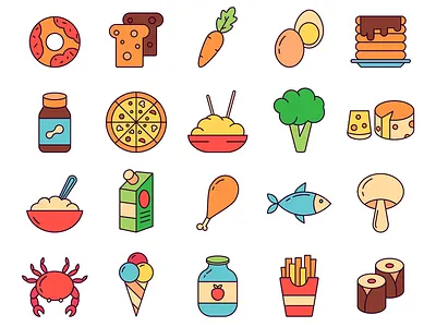Food Vector Freebie Icon Set food free freebie graphics icons typography vector
