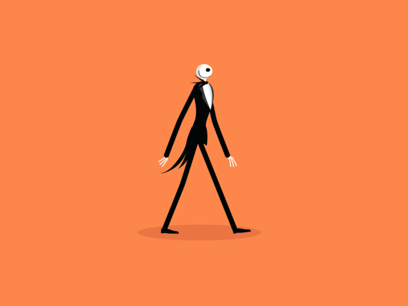 045 / 365 Jack Walk Cycle 2d gif halloween loop looping nightmare before christmas orange vectober vector walk walk cycle walk cycle walkcycle