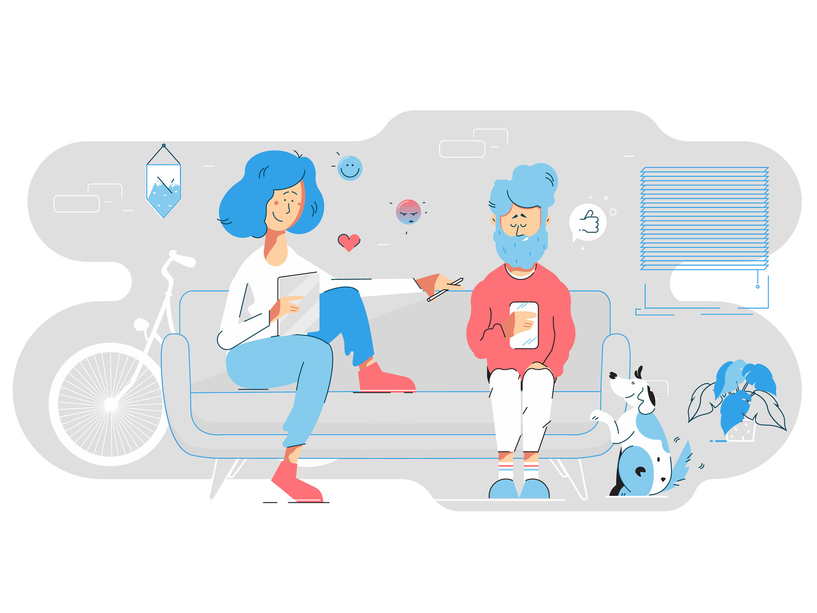 Example of Custom Illustration Of Couple