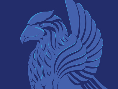 Griffin animal bird blue buttons character eagle griffin hybrid illustration lion statue vector