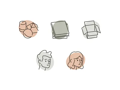 CTC Icons avatar book box candle face iconography icons line man simple souvenir stroke woman