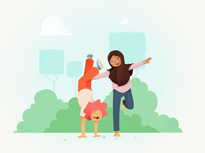 Yard Games children children book illustration hand stands illustration kid lit art photoshop yard games