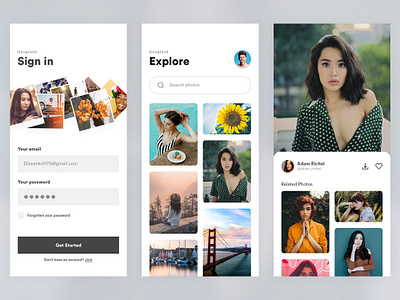 Unsplash App Redesign best design best designers interaction design ui userexperiencedesign userinterface userinterfacedesign ux