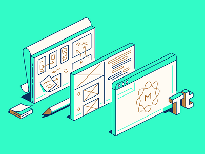 Making the MetaBlog blog design editorial illustration isometric ui writing