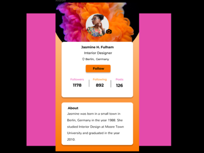 User Profile 006 android app android app design dailui006 dailyui design designer figma mockup prototype ui ui ux design uidesign uidesigner userprofile ux uxui uxuidesign