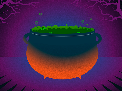 Witch's Cauldron cauldron halloween illustration vector witch