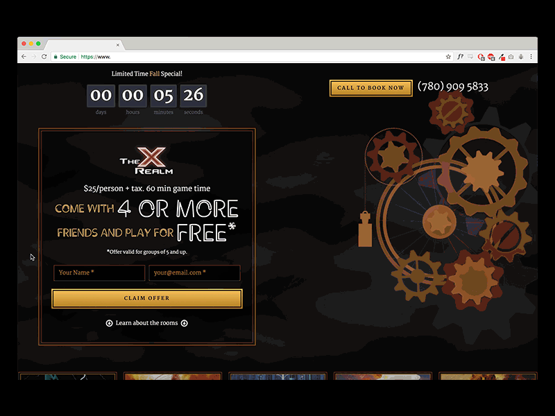 Xrealm - Room Escape design escape room landing design landing page