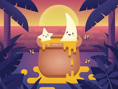 Honeymoon design flat illustration vector web