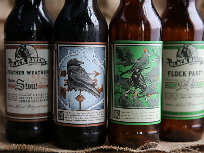 Black Raven Illustrations beer branding illustration package design