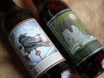 Black Raven Illustrations beer design illustration package design