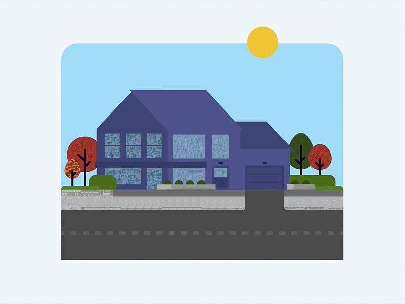 Autumn House Flat Animation 2d animation car codepen flat gif house svg svganimation