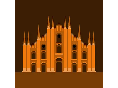 Milan - Duomo di Milano design flat illustration vector
