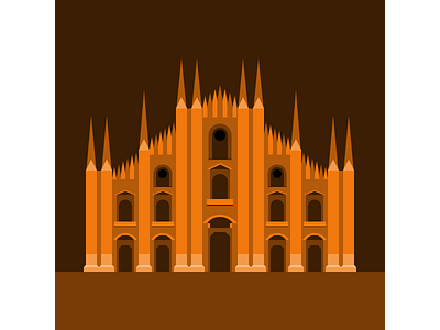 Milan - Duomo di Milano design flat illustration vector