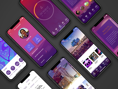 Music festival app adobe burningman dashboard festival music schedule timer ui ux xd