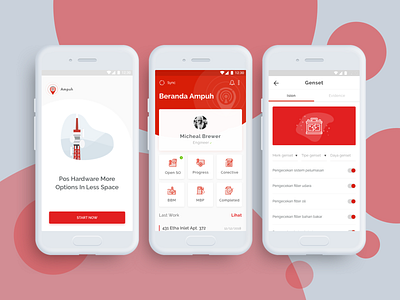 Ampuh UI Design adobexd android dribbble illustration interactiondesign ios ixd mobile motion red sketchapp ui uidesign ux uxdesign webdesign website