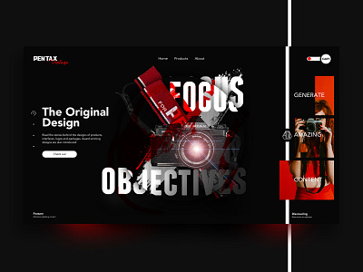 Pentax Vintage branding camera lens design pentax ui ux web website