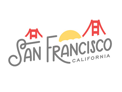 San Francisco california city golden gate bridge hand hand lettering lettering san francisco