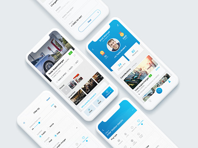 Charging Station App app design blue car charging app charging station concept creative creative ui ev charging app ev charging station filter interface minimal mobile ui profile ui deisgn ux design white