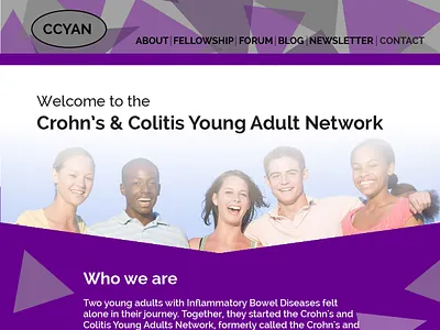 Crohn's & Colitis Young Adult Network Redesign-Homepage desktop design illustrator