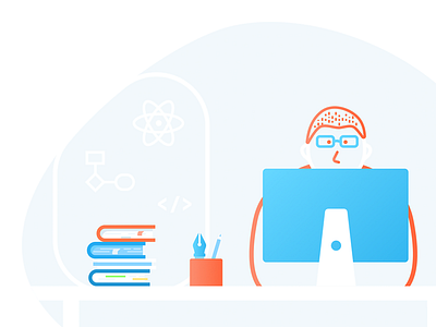 Learn Something icon illustration landing page ui