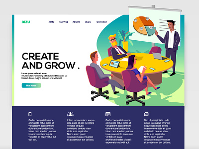 Illustration for Website banner business corporate editorial editorial art editorial design editorial illustration illustration meeting meeting room professional template vector vector art web website banner