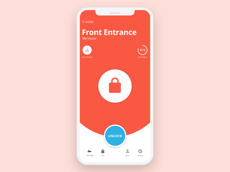 Control Lock Animation animation app button design interface ios lock mobile product design ui ux