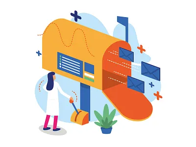 Mail Marketing art automatic design hero illustration mail marketing marketing agency web