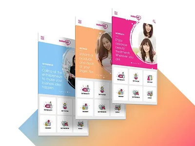 Sisternet — Sliders app branding clean design female icon identity indonesia lifestyle media minimal mobile mobile app ui uidesign ux web website wireframe woman