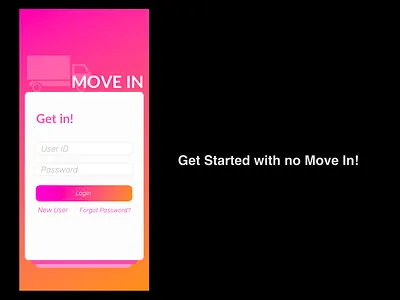Move In login page mobile app uiuxdesign