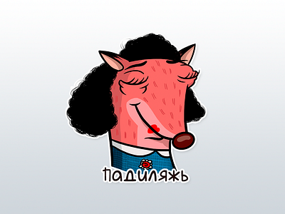 Sticker Foxy art illustration telegram стикер