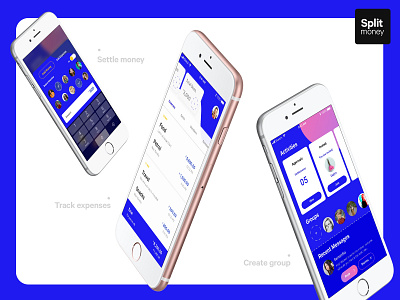 Split Money app color design group ios money settle split split money track expenses ui