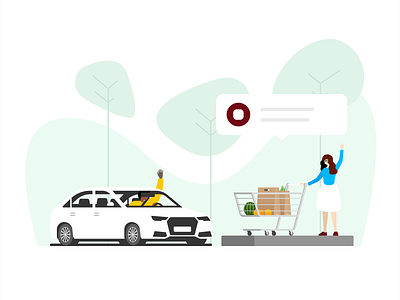 Hotspot illustration car driver flat hotspot illustration shopping simple vehicle