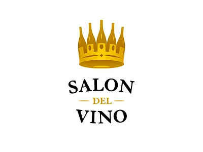 Salon del Vino bottle crown gold logo luxury royal salon vino wine wine bottle