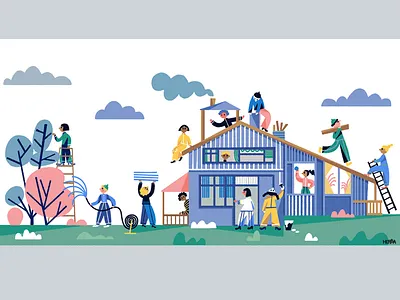 Network Perspective branding character design color combination editoral illo illustrated illustration illustrator network ui web illustration work