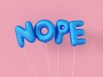 Nope 3d balloon cinema 4d type typography