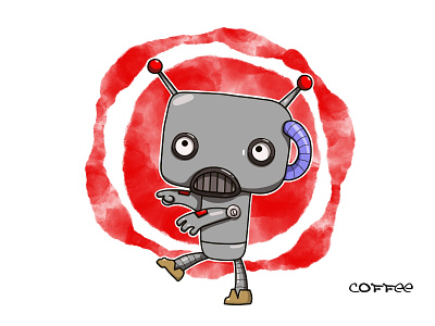 Spacey the robot familiar cartoon coffeescartoons cute familiar mahracs robot spacey