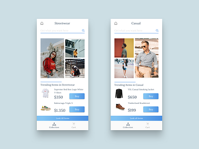 Clothing Store app design ui ux