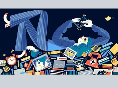 Quartz at Work branding careering character design color combination editoral illo illustrated illustration illustrator magazine quartz web illustration work