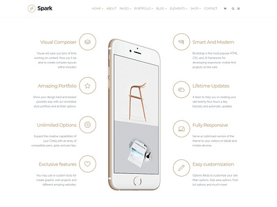 Spark WordPress Theme - Icon Boxes Section agency branding design icon illustration landing page logo page builder plugins portfolio responsive site builder slider template theme ui ux web design web development wordpress