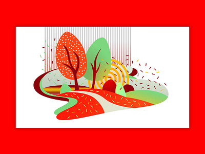 Fall illustration landscape vector