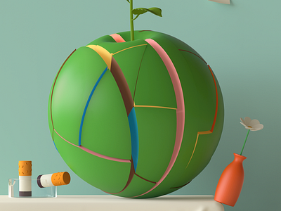 Apple 3d abstract apple characterdesign cinema4d design illustration