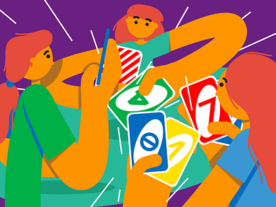 Cards game card card art dribbble girl illustration style uno