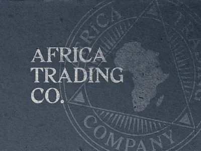 Africa Trading Co. africa african badge brand coin craft label logo stamp typogaphy