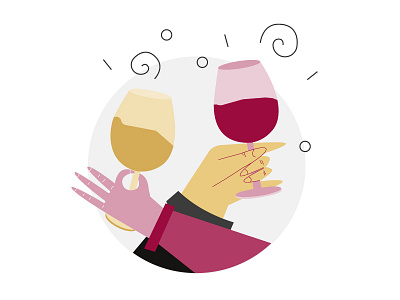Cheers! cheers illustration wine