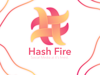 Hash Fire - Social Media At It's Finest concept design design illustration logo logo design concept media social