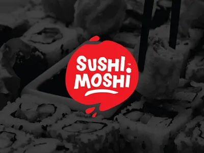 Sushi Moshi logo food graphic graphicdesign illustrator japan kitchen logo logodesign red restaurant sushi