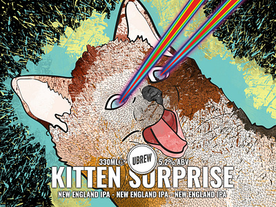 Kitten Surpise beer art beer branding illustration