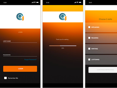 Skill App dark background login mobile app design mobile app experience skillpages