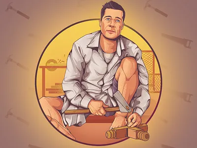 Brad Pitt animation art branding desi kalakaar design illustration illustrator indian photoshop ui vector
