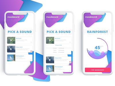 Moodsound Concept Redesign app app concept concept gradients ios mood sound ui ui elements uidesign ux ux design webapp